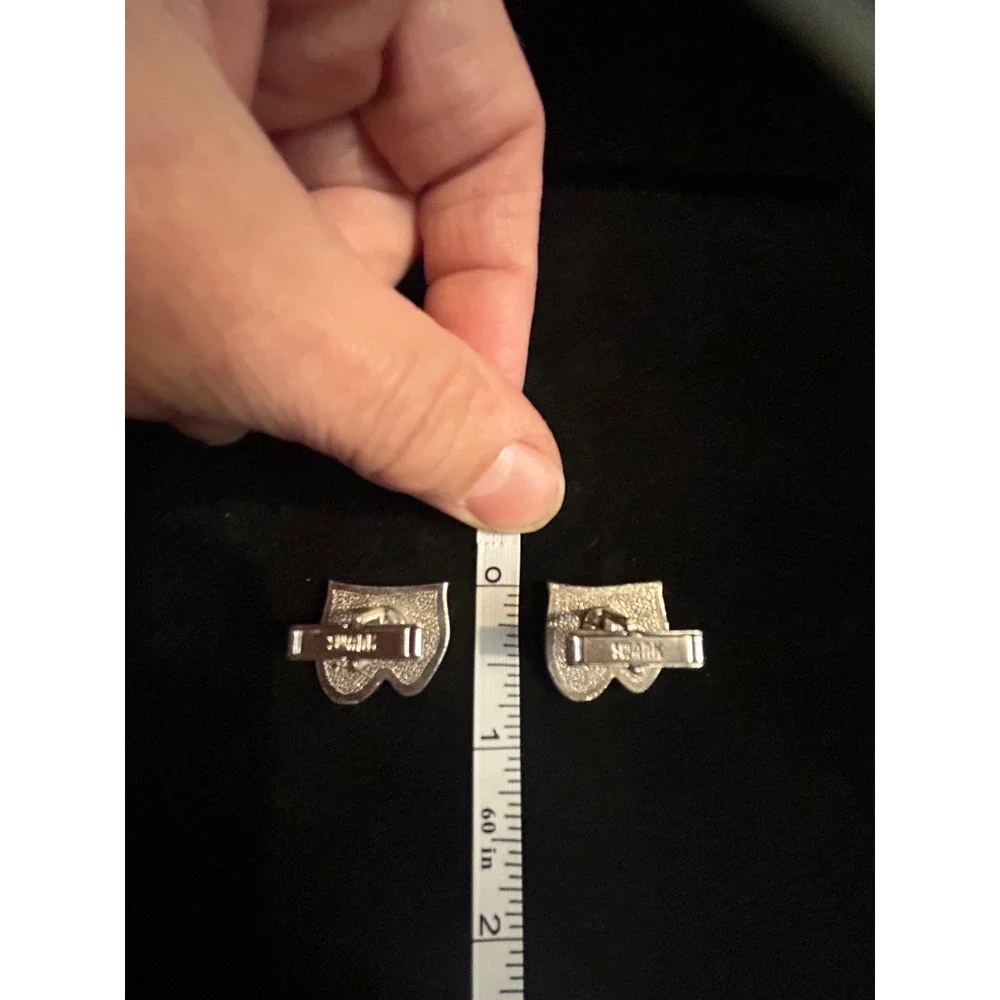 Vintage Swank Comedy Tragedy Mask Cufflinks Silver Tone Rhinestone Theater